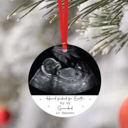 Personalised Hand Picked For Earth Pregnancy Announcement Christmas Tree Decoration Bauble - Gift From Bump Nanny Grandad Reveal - thumbnail 1