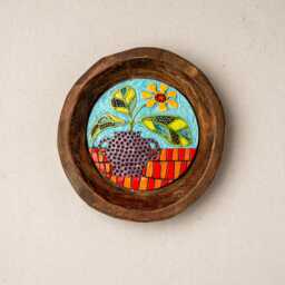Ceramic Mosaic Wall Art in Hand Carved Wood Frame - 12 Inch - Made To Order