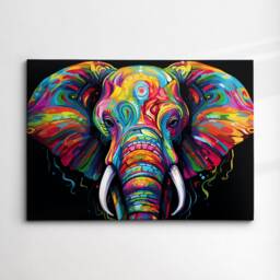 Elephant Animal Abstract Oil Painting Desert Style Wall Art Framed Canvas Poster Print, Home/Office Room Decor Gifts - thumbnail 3