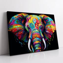 Elephant Animal Abstract Oil Painting Desert Style Wall Art Framed Canvas Poster Print, Home/Office Room Decor Gifts - thumbnail 2