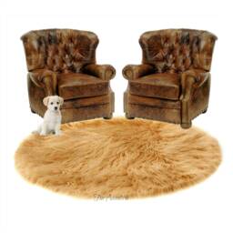 Plush Faux Fur Round Rug - Shaggy Sheepskin Style, Accents Usa - thumbnail 4