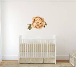 Orange Peony #24 Removable Fabric Wall Decal Individual Blooming Peonies Baby Girl Room Nursery Decor - Customize Your Own Sticker Set