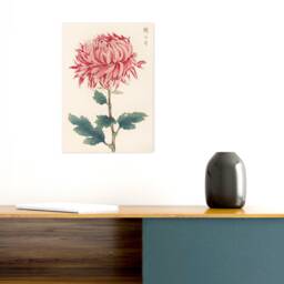 Japanese Ukiyo-E Art Print Poster Woodblock Wall Keika Hasegawa Chrysanthemums Flowers Landscape Floral Beautiful Japan Calligraphy A3 - thumbnail 2