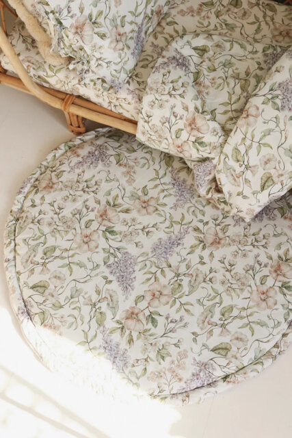 May Garden On White & Lilac - Baby Play Mat - image 1