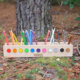 stifteheld Regenbogen, Montesorri Pencil Holder For Children, Kindergarten Gift, Child Desk Organizer, Cup With Name - thumbnail 2