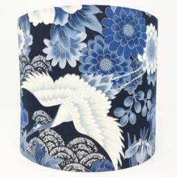 Japanese Crane Lampshade Oriental Bird Floral Lamp Shade - thumbnail 4
