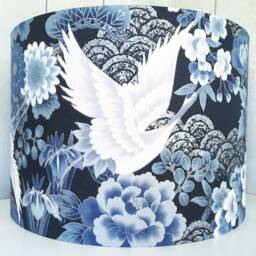 Japanese Crane Lampshade Oriental Bird Floral Lamp Shade