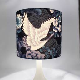 Japanese Crane Lampshade Oriental Bird Floral Lamp Shade - thumbnail 2