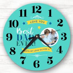 Best Dad Ever Photo Custom Gift Personalised Clock - thumbnail 1