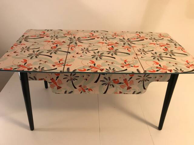 Sold Original 50's Sewing Box Table Dansette Legs Refurbished - image 1