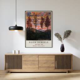 Egon Schiele Poster, Four Trees, Art Print, Trees Nature Floral Wall Decor, A1/A2/A3/A4 - thumbnail 2