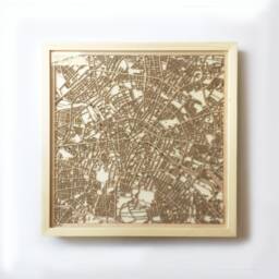 Berlin Wooden Map - Laser Cut Pinewood Framed Wall Art - thumbnail 1