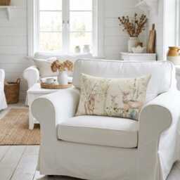 Deer Linen Cushion, Voyage Maison Country Cottage Pillow, 40x60 cms - thumbnail 2