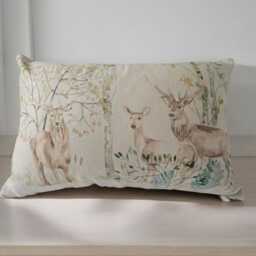 Deer Linen Cushion, Voyage Maison Country Cottage Pillow, 40x60 cms - thumbnail 3