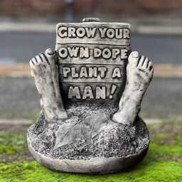 Grow Your Own Dope Statue Funny Garden Decor Concrete Man Planter Humorous Yard Ornament Cement Gag Gift Sculpture Front Door Art - thumbnail 1