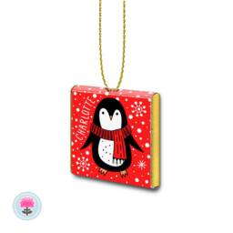 10 Personalised Red Penguin Milk Chocolate Christmas Xmas Tree Decorations - thumbnail 3