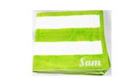 Personalised Beach Towel, Monogrammed Havana Striped Cabana Pool Towel - Lime - thumbnail 2