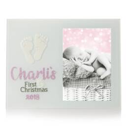 Personalised Glass Photo Frame - First Christmas - thumbnail 1
