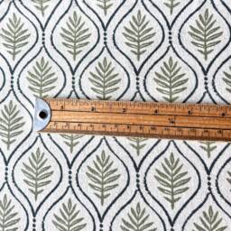 1465. Calvia Olive Block Print-Linen/Cotton Cushion Cover, Various Sizes - thumbnail 3
