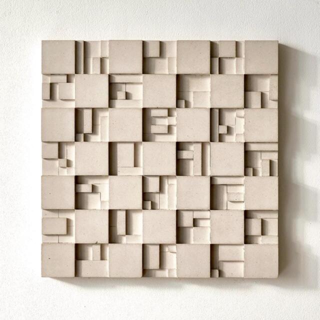 Brutalist Bauhaus Wall Art - Geometric Concrete Relief - image 1