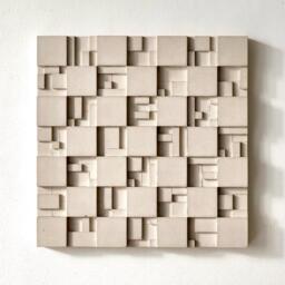 Brutalist Bauhaus Wall Art - Geometric Concrete Relief - thumbnail 1