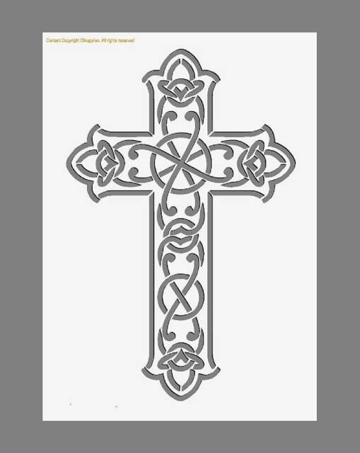 Gothic Cross Airbrush, Wall Art , Paint Stencil, Genuine Mylar Re-Useablepainting Airbrush Decor - image 1