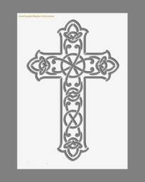 Gothic Cross Airbrush, Wall Art , Paint Stencil, Genuine Mylar Re-Useablepainting Airbrush Decor - thumbnail 1