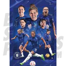 Chelsea Fc Women's 24/25 Player Montage Poster - Officially Licensed Product A4/A3 A2 - thumbnail 2