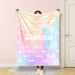Personalized Big Name Blanket For Baby/Kids/Youth/Adult, Birthday Gift, Baby Single Sided Printing , Christmas Gift - thumbnail 1