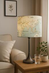 Hand Made Duck Egg Blue Maps Design Lampshade