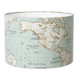 Hand Made Duck Egg Blue Maps Design Lampshade - thumbnail 3