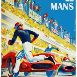 Reprint Of A 1959 Le Mans Motor Racing Poster - thumbnail 2