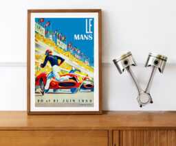 Reprint Of A 1959 Le Mans Motor Racing Poster - thumbnail 1