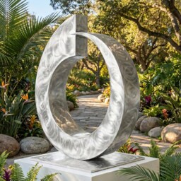 Metal Abstract Sculpture Indoor Or Outdoor Handcrafted Luxury Modern Art - thumbnail 2