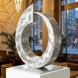 Metal Abstract Sculpture Indoor Or Outdoor Handcrafted Luxury Modern Art - thumbnail 3