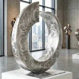 Metal Abstract Sculpture Indoor Or Outdoor Handcrafted Luxury Modern Art