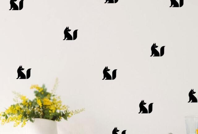 20 Sitting Fox Stickers, Nursery Wall Decals, Decorative Woodland Foxes Decals - image 1