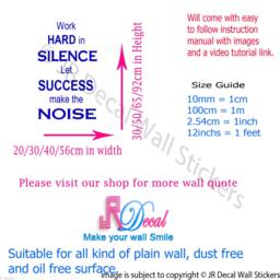 Work Hard in Silence Quote Vinyl Wall Decal - thumbnail 2