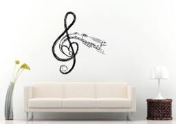 Music Treble Clef Painted Notes Melody Wall Decal Vinyl Sticker Mural Room Decor L1233 - thumbnail 1