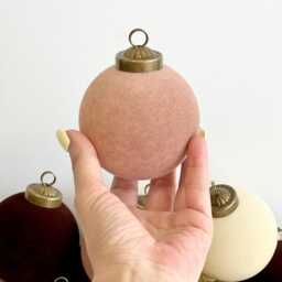 Flocked Christmas Ornaments Creamy, Beige, Brown Colors - 12 Pcs 3, 15 - thumbnail 3