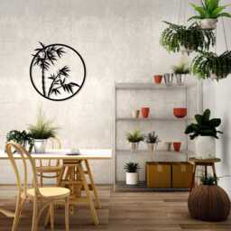 Bamboo Circle Metal Wall Art, Modern Home Decor For Living Room, Unique Birthday Gift - thumbnail 4