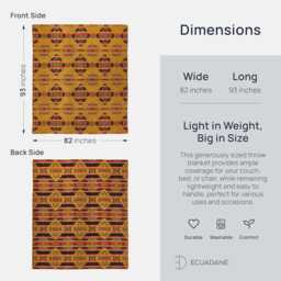 Native Southwestern Blanket - Boho Home Decor Western Throw Mayan Aztec Design Terracotta Reversible Queen Bedding Ecuadane - thumbnail 2