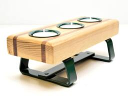 Unique Wooden Tealight Holder, Candle Racing Green