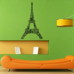 Eiffel Tower Paris Typography Words City France Monument Wall Sticker Vinyl Mural Decal Home House Apartment Art Decor Free Shipping L051 - thumbnail 1