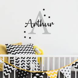 Personalised Name Wall Sticker - Personalized Custom Initial Nursery Bedroom Girls Boys Art Decal - thumbnail 1