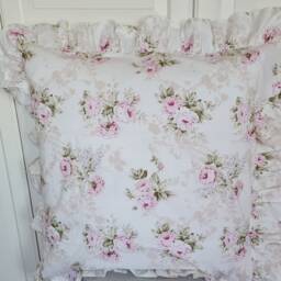 Solid White Pink Cotton Ruffle Euro Sham Pillow Cover-Body Pillow - Shabby Chic Bedding-Bedroom Decor - King Sham 20x36, 20x26 26x26 - thumbnail 4