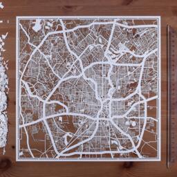 Paper Cut Map Art San Antonio, Texas City Souvenir - 12x12 In Cityscape Gift - thumbnail 1