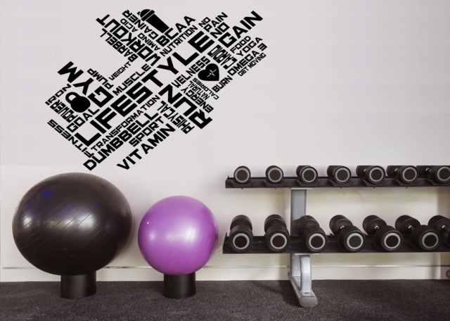 Wall Vinyl Decal Motivation Word Cloud Lifestyle Sport People Decor - 2509Dz - image 1