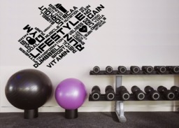 Wall Vinyl Decal Motivation Word Cloud Lifestyle Sport People Decor - 2509Dz - thumbnail 1