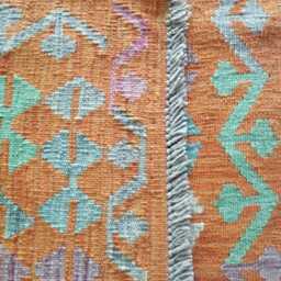 Handmade Afghan Kilim Rug, Geometric Tribal Design, Multicolour Artisan Persian Turkish Flatweave, Natural Wool, 154x98 cm - thumbnail 3
